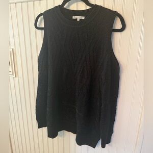 Rebecca Minkoff Cold Shoulder Black Sparkle Small Sweater